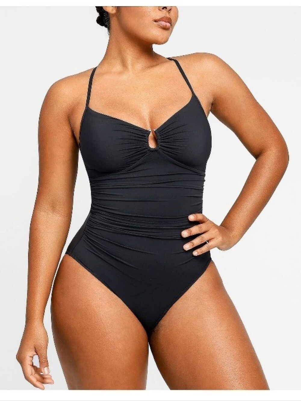 New Shapellx Smart Sculpt U-Ring Cut Out Shaping Swimsuit In Black Size 3XL
